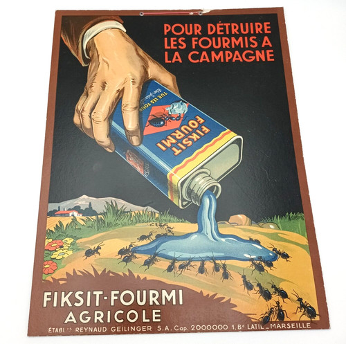 Ancienne affiche cartonée - ancienne,