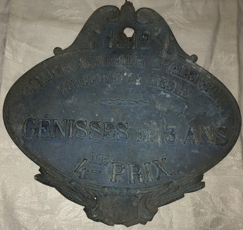 Plaque 4eme prix 1912 - prix, concours